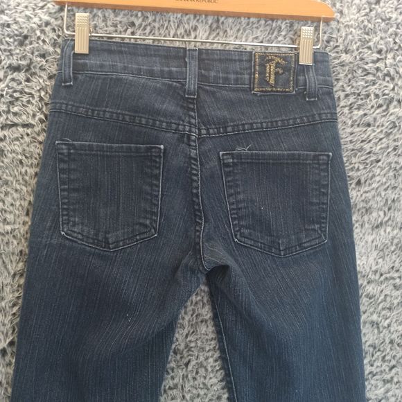 Flying Monkey Jeans Women 0 Blue Skinny Leg Mid Rise American Denim Logo - Picture 9 of 12